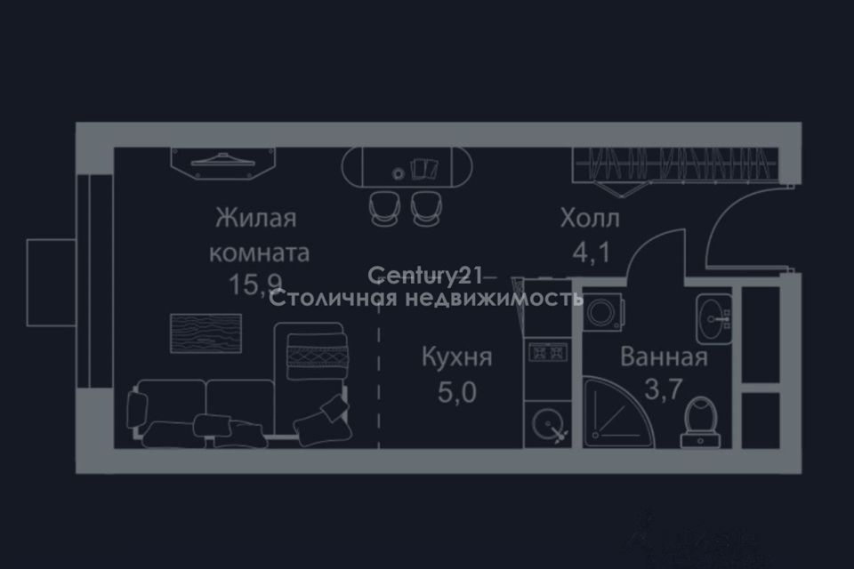 Продаётся студия, 28.7 м²