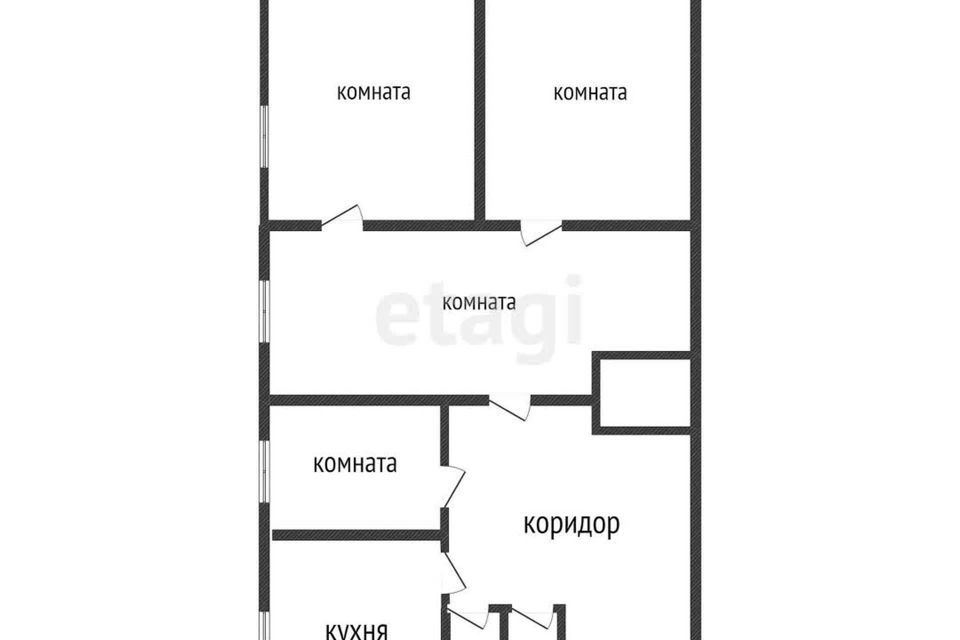 Продаётся 4-комнатная квартира, 61 м²