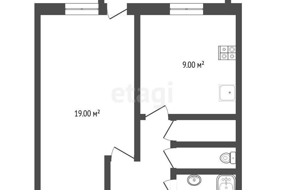 Продаётся 1-комнатная квартира, 36 м²