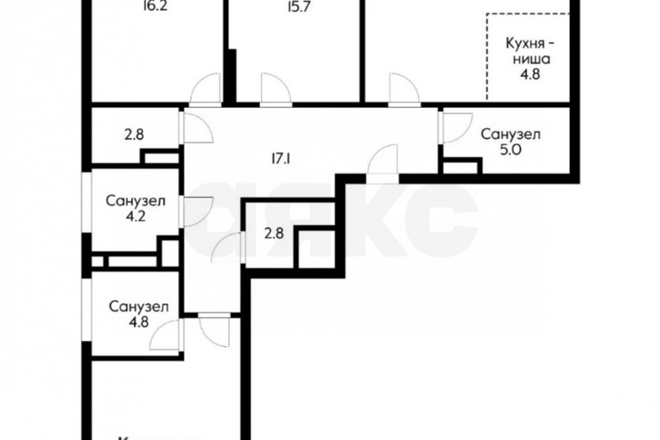 Продаётся 4-комнатная квартира, 113 м²