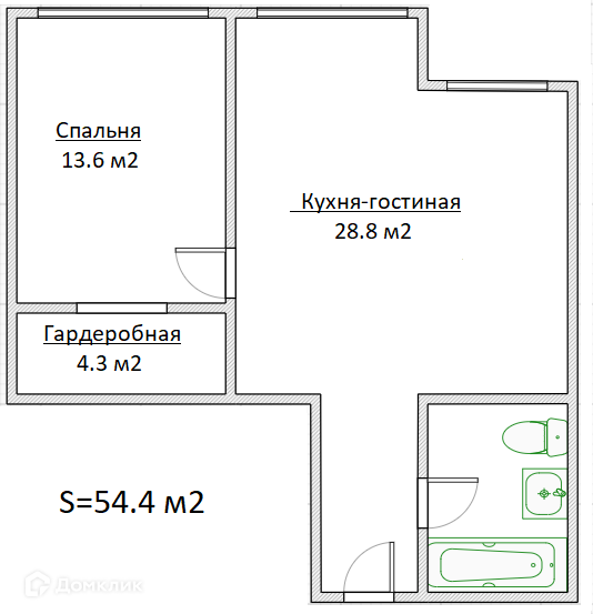 Планировка двухкомнатных квартир с большой кухней