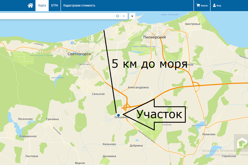 Кадастровая карта зеленоградского района калининградской области