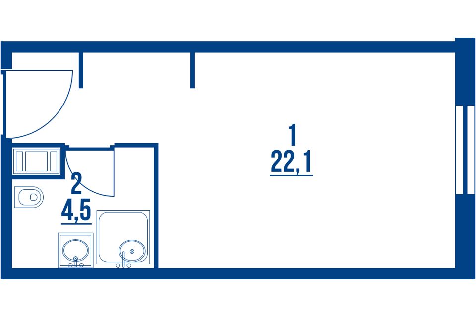 Продаётся студия, 26.6 м²