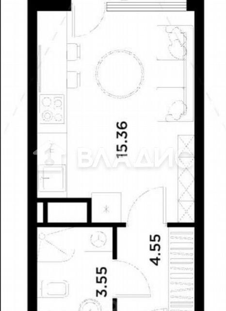 Продаётся студия, 25.6 м²