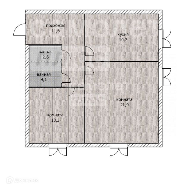 Продаётся 2-комнатная квартира, 64.2 м²