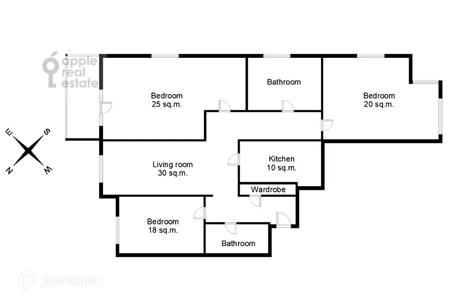 Продаётся 4-комнатная квартира, 158 м²