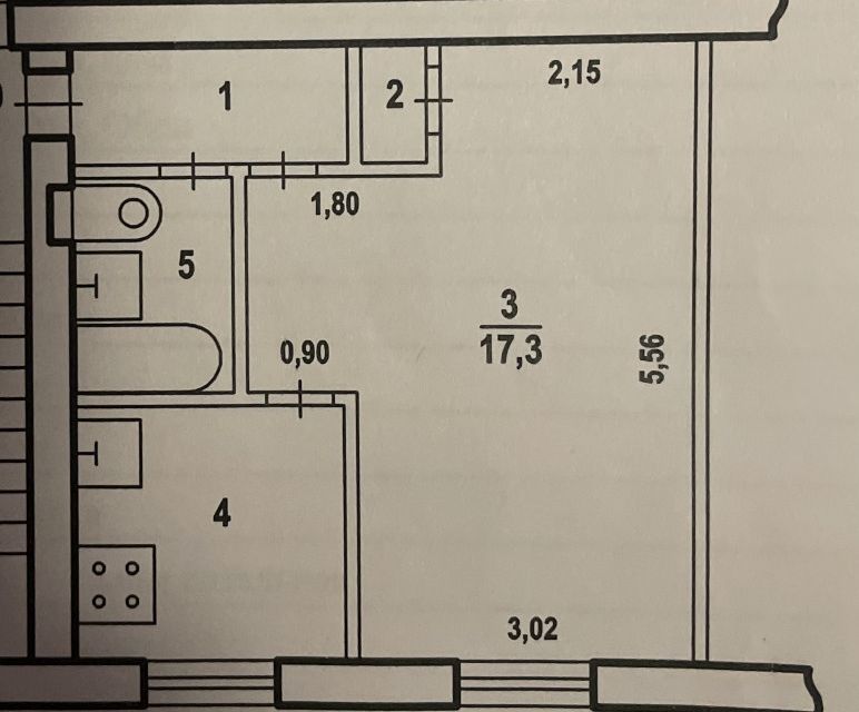 Продаётся 1-комнатная квартира, 30.3 м²