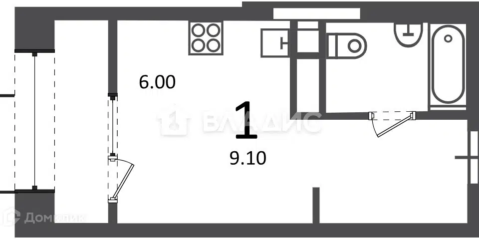 Продаётся студия, 18.8 м²