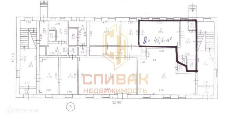 Сдаётся офис, 45.6 м²