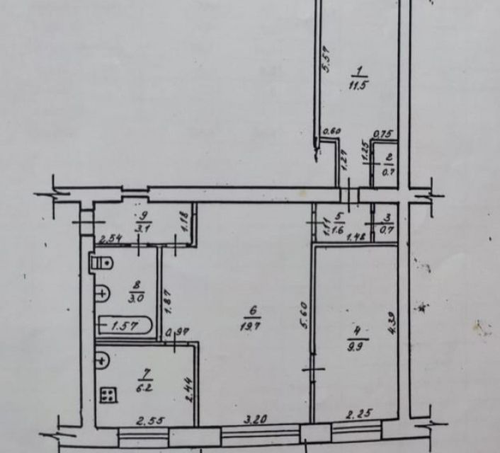 Продаётся 3-комнатная квартира, 55.6 м²