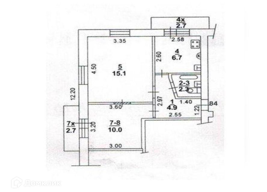 Продаётся 2-комнатная квартира, 39 м²