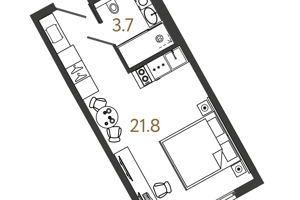 Продаётся студия, 25.5 м²