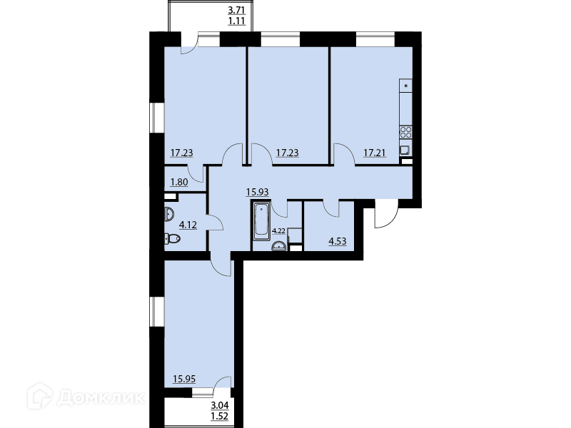 Продаётся студия, 100.85 м²
