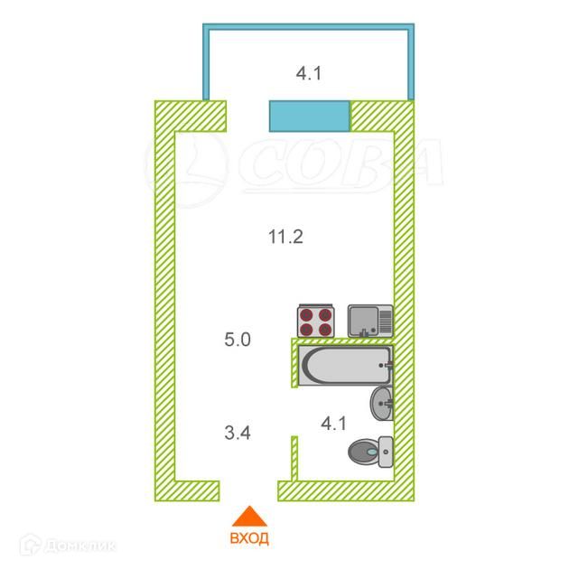 Продаётся студия, 27.8 м²
