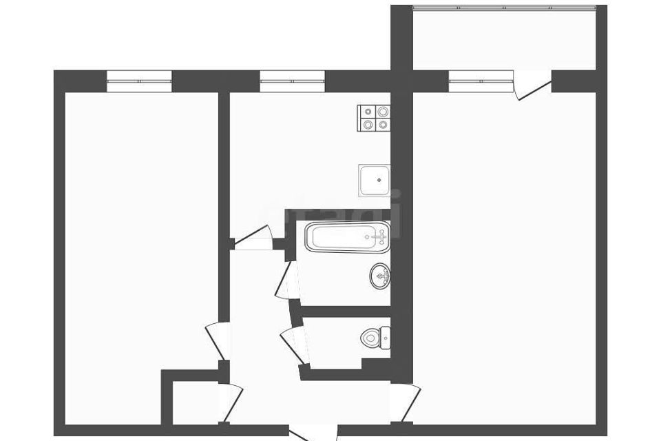 Продаётся 2-комнатная квартира, 45.7 м²
