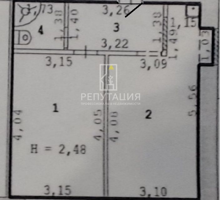 Продаётся 2-комнатная квартира, 34.4 м²