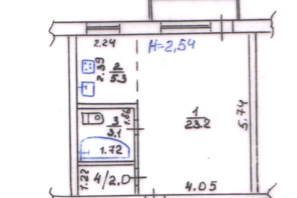 Продаётся 1-комнатная квартира, 35.8 м²