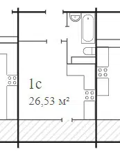 Продаётся студия, 26 м²