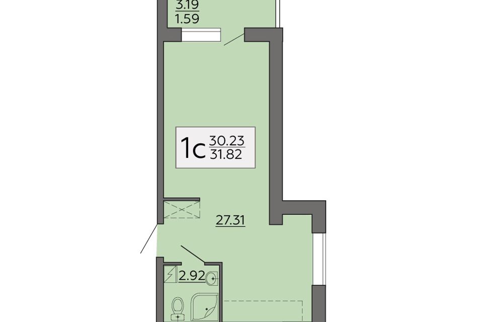 Продаю квартиру-студию 21.74м² ул. Пойменная, 45А, Воронеж, Воронежская область,