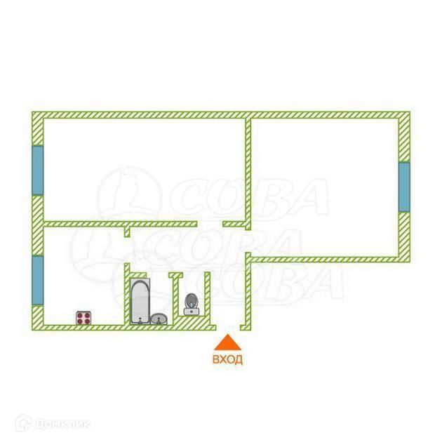Продаётся 2-комнатная квартира, 52 м²