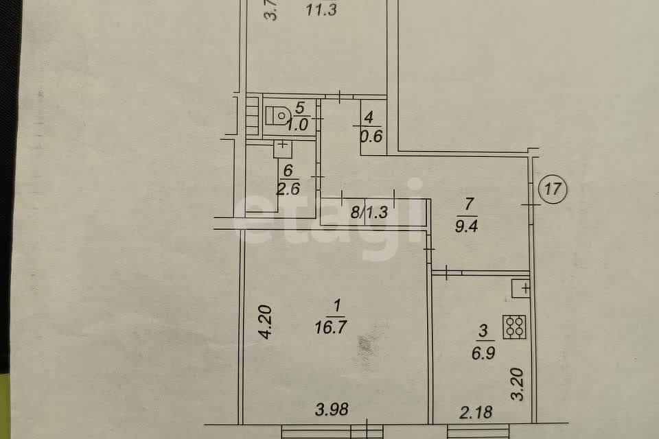 Продаётся 2-комнатная квартира, 49.8 м²