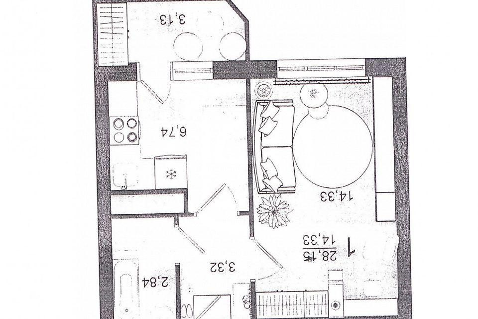 Продаётся 1-комнатная квартира, 27.2 м²