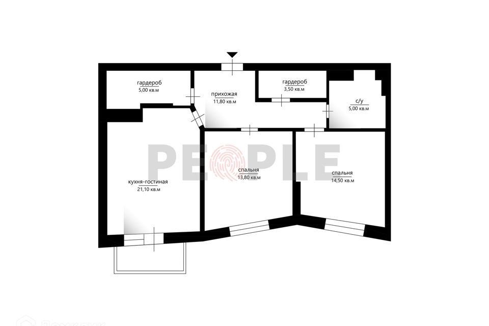 Продаётся 3-комнатная квартира, 75.5 м²