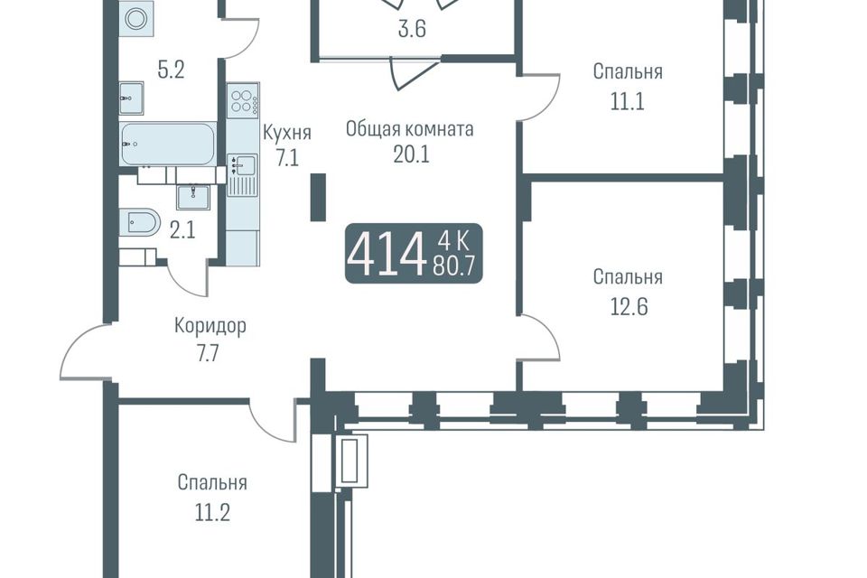 Продаётся студия, 78.9 м²