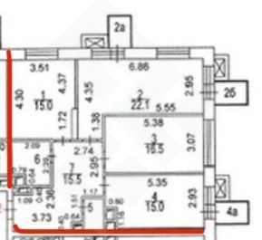 Продаётся 4-комнатная квартира, 93 м²