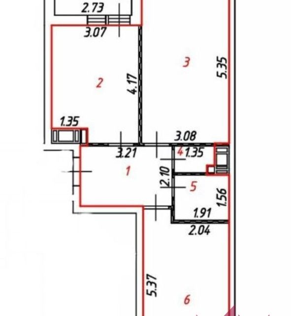 Продаётся 2-комнатная квартира, 55 м²