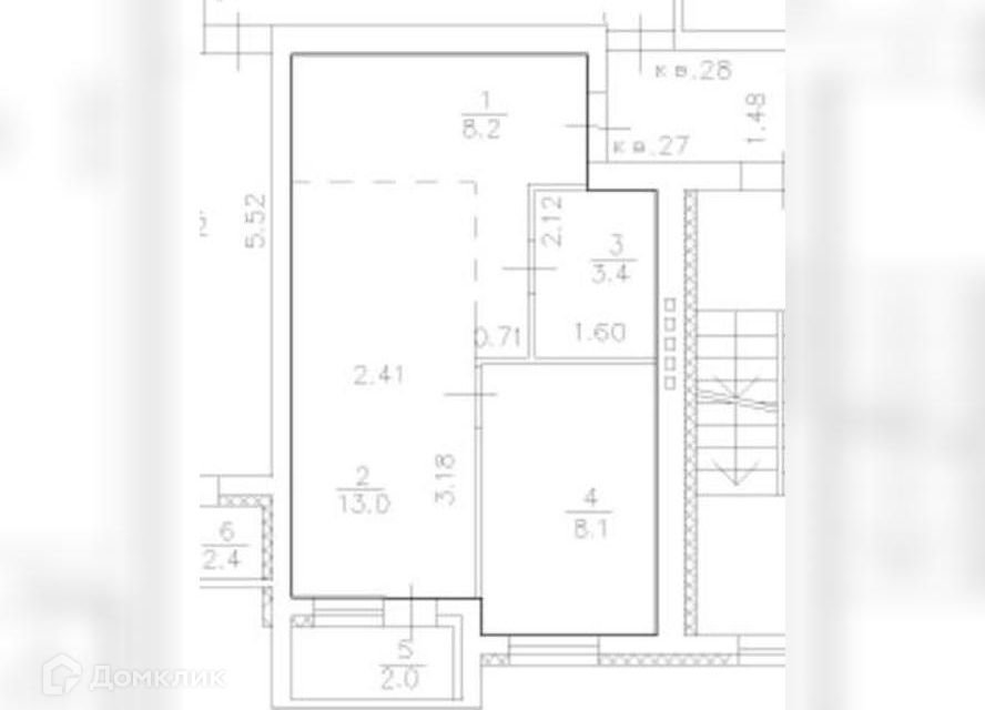 Продаётся 1-комнатная квартира, 32.7 м²