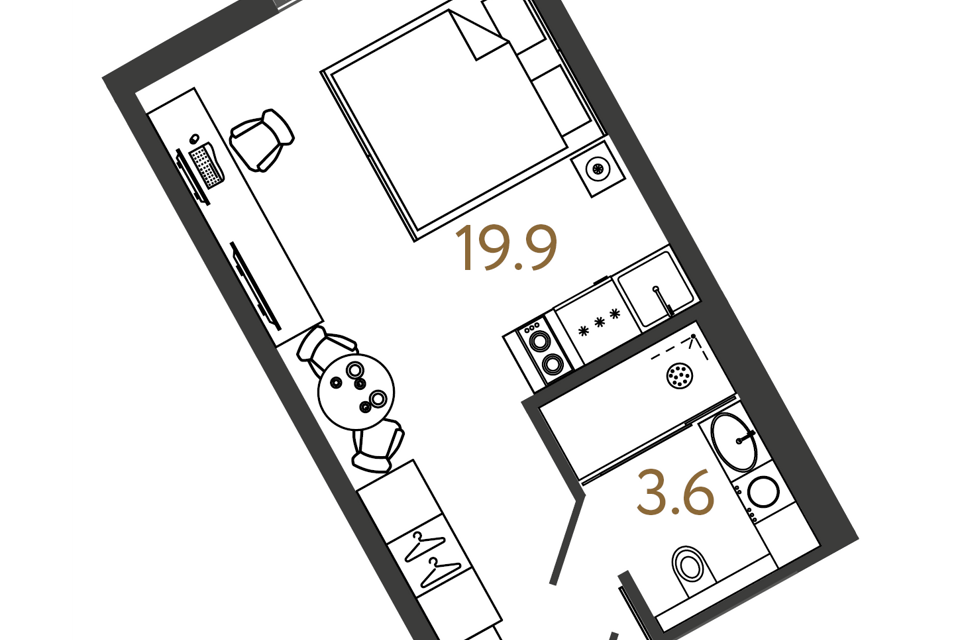Продаётся студия, 23.5 м²