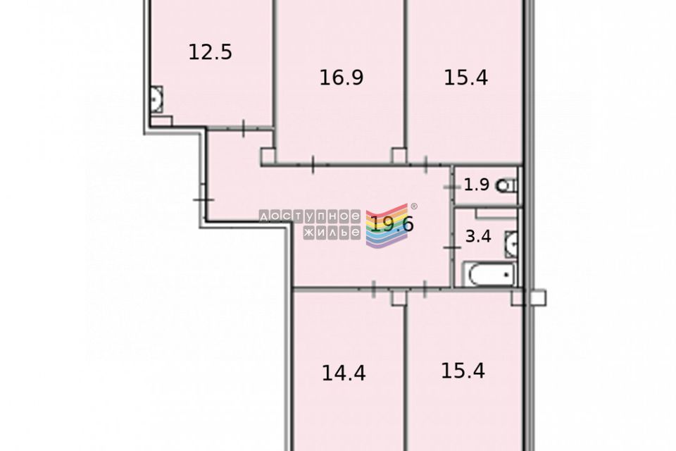 Продаётся 4-комнатная квартира, 99.5 м²
