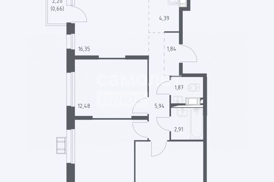 Продаётся 4-комнатная квартира, 70 м²