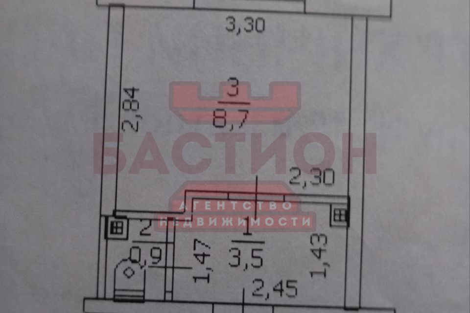 Продаётся 1-комнатная квартира, 13.1 м²