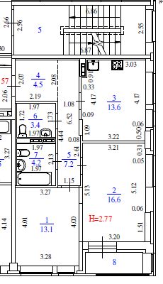 Продаётся 2-комнатная квартира, 62.6 м²