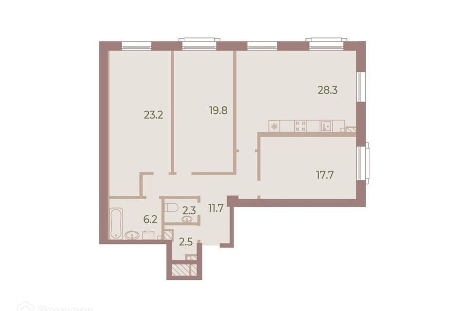 Продаётся 3-комнатная квартира, 112.8 м²