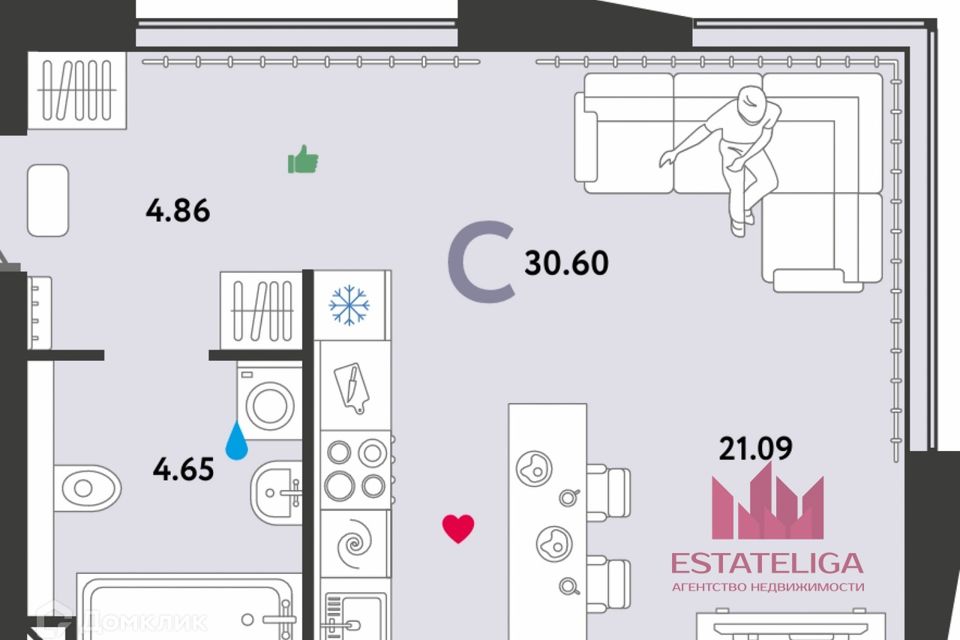 Продаётся студия, 30.2 м²
