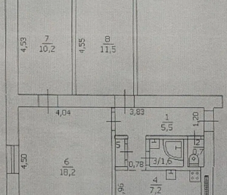 Продаётся 3-комнатная квартира, 56 м²