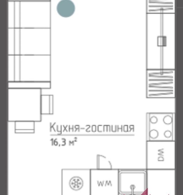 Продаётся студия, 21.5 м²