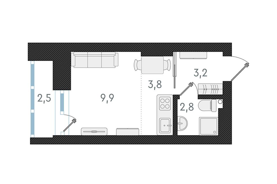 Продаётся студия, 19.7 м²