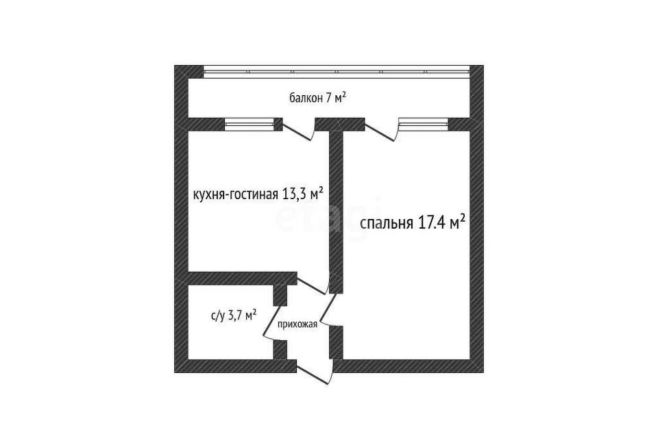 Продаётся 1-комнатная квартира, 38.2 м²