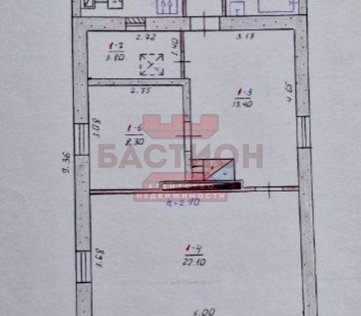 Продаётся 1-этажный дом, 66.4 м²
