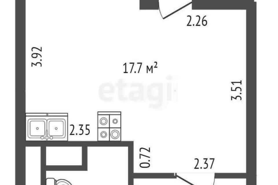 Продаётся студия, 24.7 м²