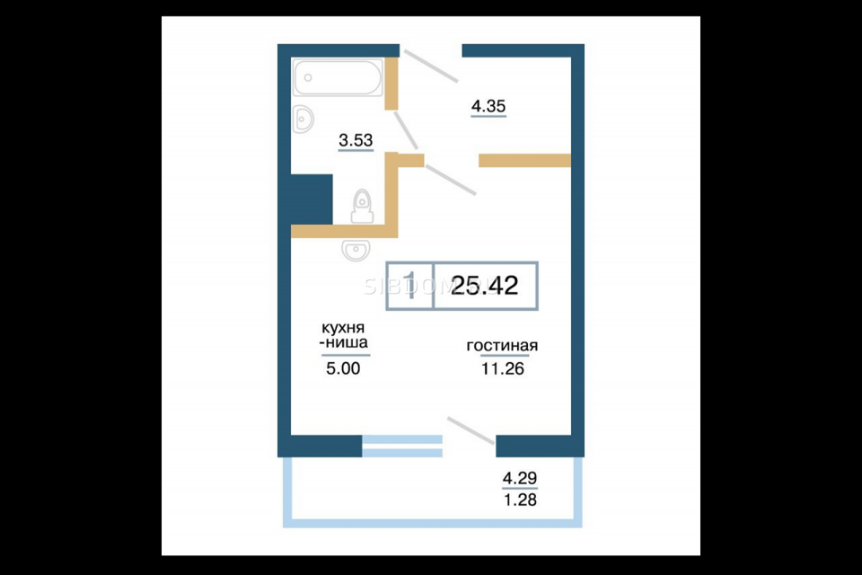 Продаётся студия, 25.4 м²
