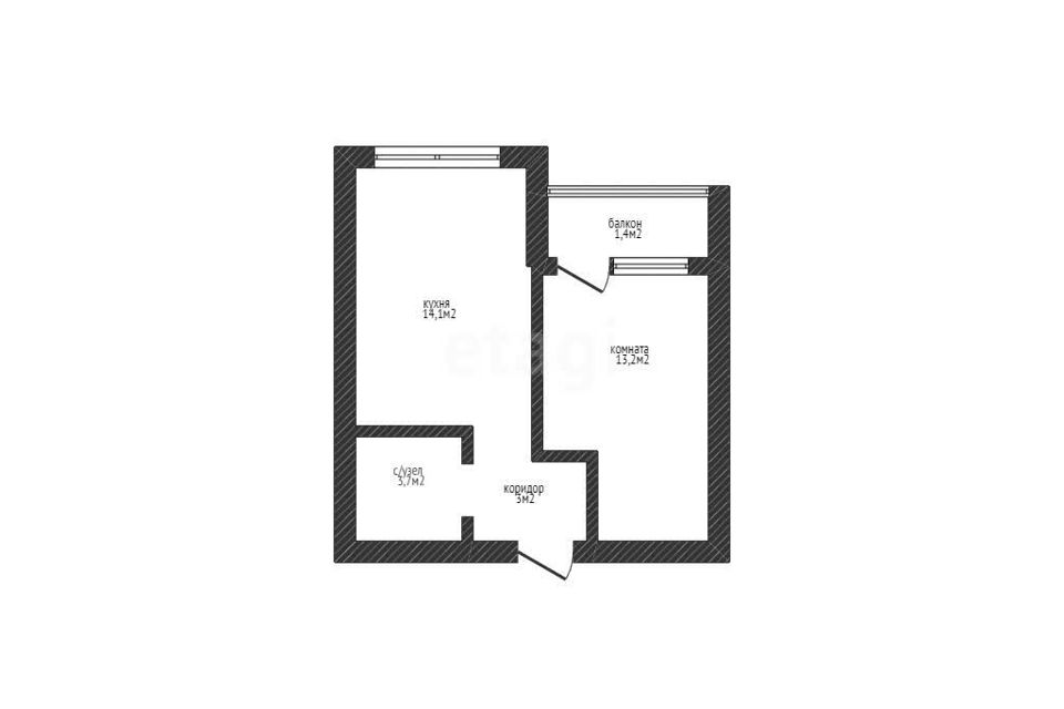 Продаётся 1-комнатная квартира, 34 м²