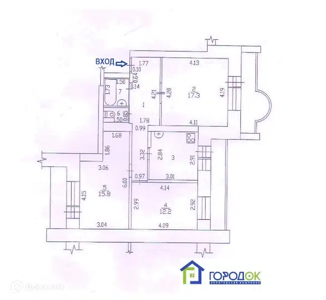 Продаётся 3-комнатная квартира, 68 м²