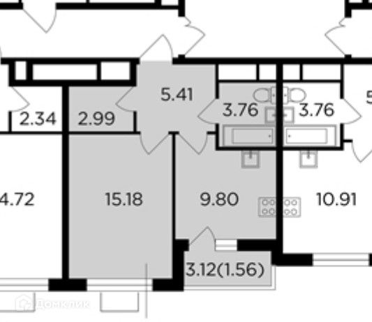 Продаётся 1-комнатная квартира, 38.7 м²