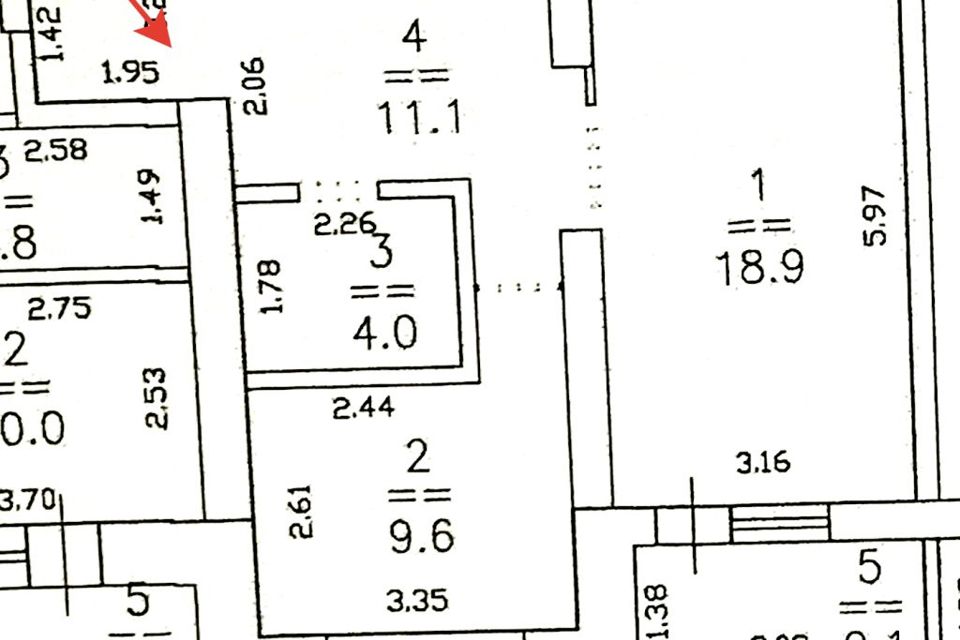 Продаётся 1-комнатная квартира, 43.6 м²