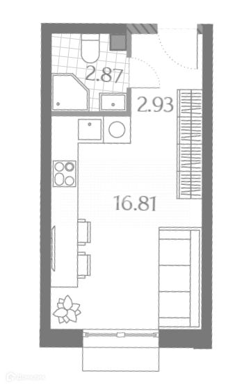 Продаётся студия, 22.6 м²